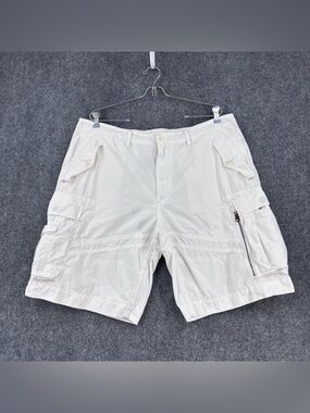 Polo Ralph Lauren Y2K White Cargo Shorts Surplus Fit Men’s 38 Utility 10” Inseam